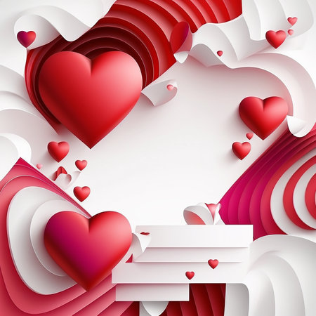 Abstract Valentine's Day background or Valentines day concept. Generative AIの素材
