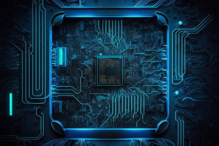 Abstract circuit cyberspace technology design. Generative Aiの素材