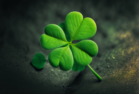 Four leaf clover lucky. St. Patrick's Day backdrop. Generative AIの素材