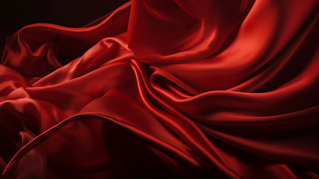 Red silk fabric background, full frame,generative aiの素材
