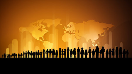 Conceptual world population day 11 july background design, generative aiの素材