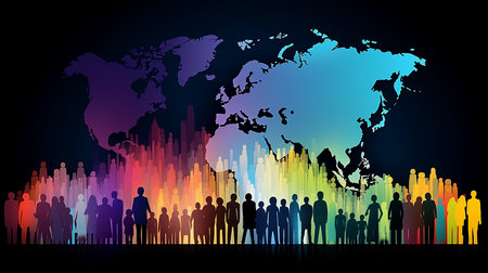 Abstract conceptual world population day 11 july background design, generative aiの素材
