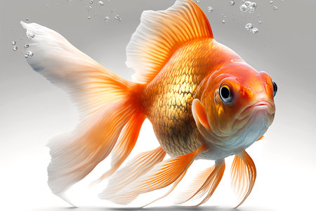 Gold fish isolated on white background, generative aiの素材