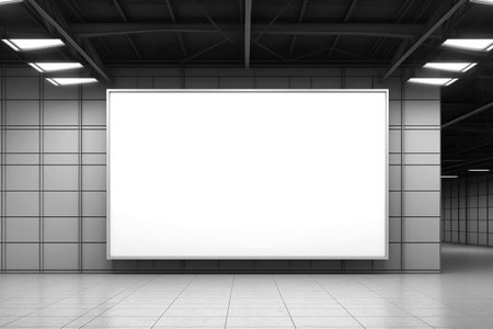 Blank billboard in modern conceptual building in the metropolitanの素材