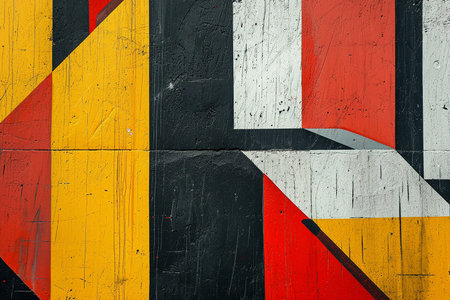 Abstract street architecture details in cubist styleの素材