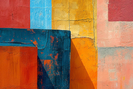 Abstract street architecture details in cubist styleの素材