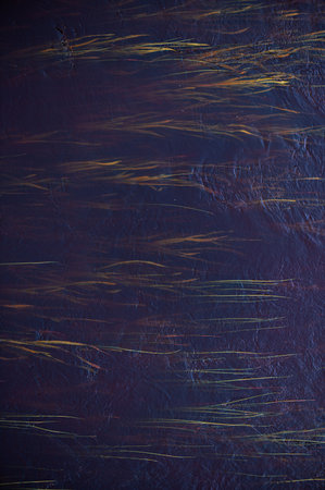 Abstract nature texture vertical background with purple water and fine green aquatic plants, nature beauty artworkの写真素材