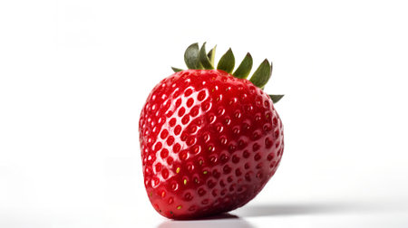 Strawberry isolated on white background. Studio shot. Shallow DOF.の素材