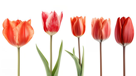 Tulips isolated on white background. Spring flowers tulips.の素材