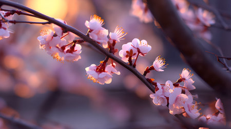 cherry blossom in spring time, soft focus, blurred backgroundの素材