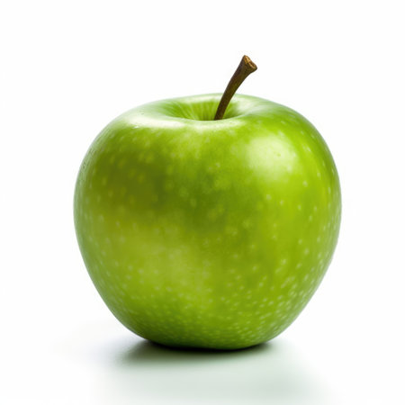Green apple isolated on white background.の素材