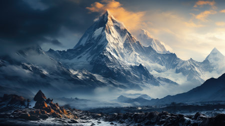 Beautiful panorama of mount Matterhorn in the morning, Switzerlandの素材