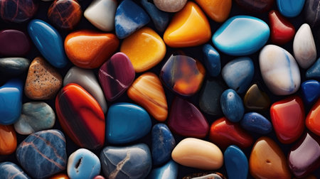 Colorful pebbles background. Colorful stones for background.の素材