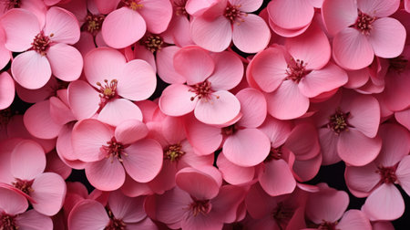 Pink geranium flowers as a background, top view, close upの素材