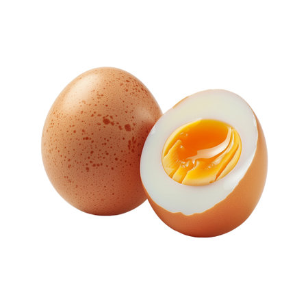 Boiled eggs Isolated on white backgroundの素材