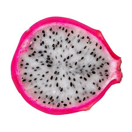 Dragon fruit slice Isolated on white backgroundの素材