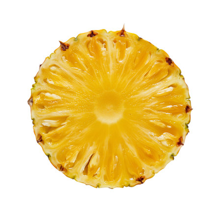 Pineapple slice Isolated on white backgroundの素材