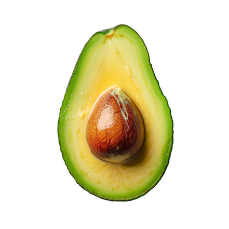 Avocado slice Isolated on white backgroundの素材