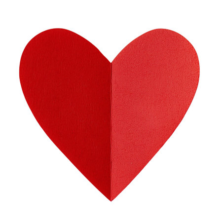 Red heart paper Isolated on white backgroundの素材