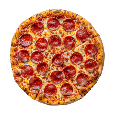 Pepperoni pizza Isolated on white backgroundの素材