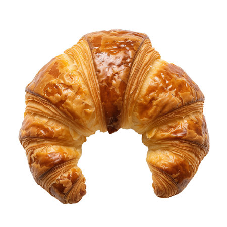 French croissant Isolated on white backgroundの素材
