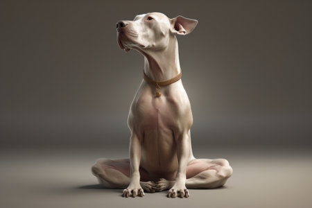 Large dog doing a yoga pose, Generative Aiの素材