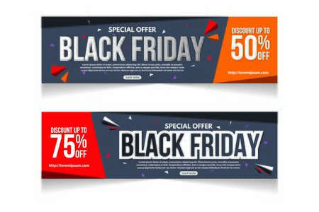 Set of black friday sale banner design. Black friday sale banner template. Abstract banner.のイラスト素材