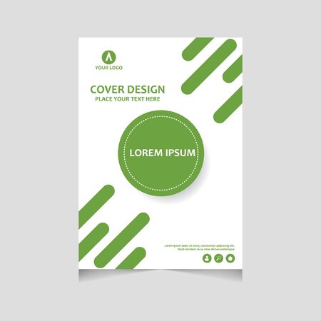 Annual report, flyer, presentation, brochure. Front page, book cover layout design. Design layout template in A4 size . Abstract blue template.のイラスト素材