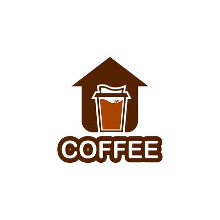 Coffee logo. Coffee logo design vector template. Home Coffee Logo.のイラスト素材