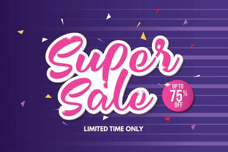 Super Sale Banner Template. Sale Banner Design. Abstract Sale Banner.のイラスト素材