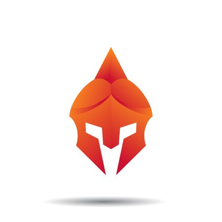 Knight Helmet Logo Template. Knight Helmet Logotype Isolated. Knight Helmet Vector Illustration.のイラスト素材