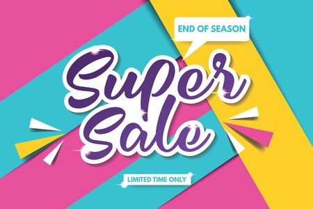 Super Sale Banner Template. Sale Banner Design. Abstract Sale Banner.のイラスト素材