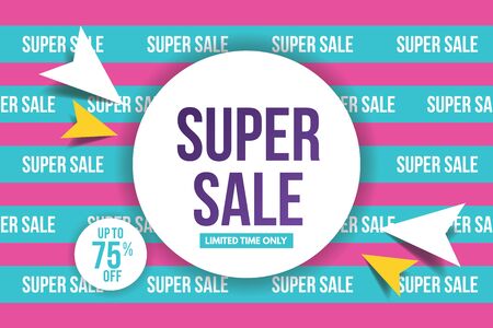 Super Sale Banner Template. Sale Banner Design. Abstract Sale Banner.のイラスト素材
