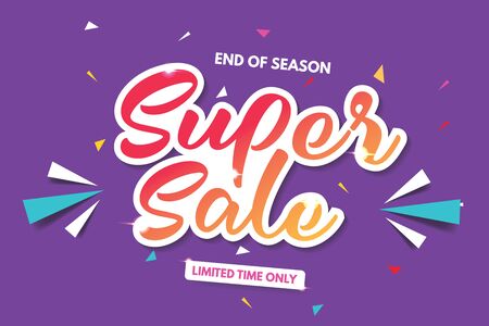 Super Sale Banner Template. Sale Banner Design. Abstract Sale Banner.のイラスト素材