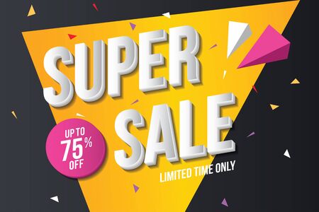 Super Sale Banner Template. Sale Banner Design. Abstract Sale Banner.のイラスト素材