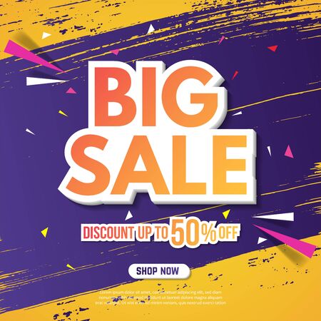 Big Sale Banner Template. Sale Banner Design. Abstract Sale Banner.のイラスト素材
