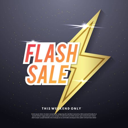 Flash sale banner template design. Abstract sale banner. Vector illustration.のイラスト素材