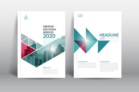 Cover Design template, annual report cover, flyer, presentation, brochure. Front page design layout template with bleed in A4 size. Multi colors with abstract background templates.のイラスト素材