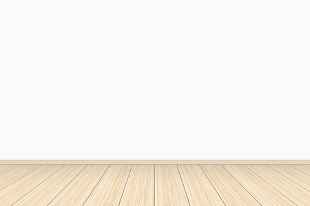 Empty white wall gallery interior with wooden floor. vector illustrationのイラスト素材