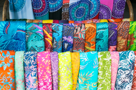 Traditional indonesian colorful palatine at the market.の写真素材
