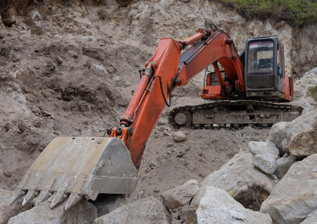 Excavator in the quarryの写真素材
