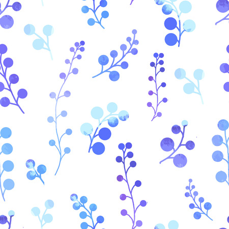 Beautiful watercolor vector pattern with abstract plantsのイラスト素材
