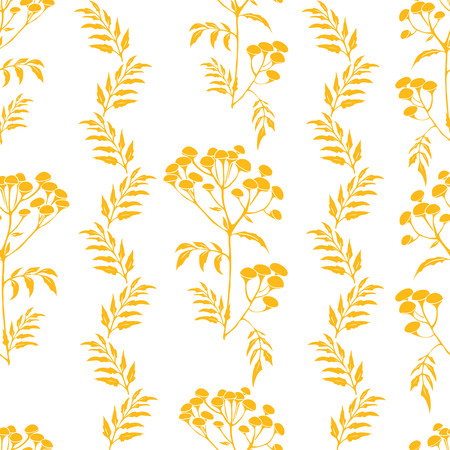 Beautiful vector pattern with nice tansy flowersのイラスト素材