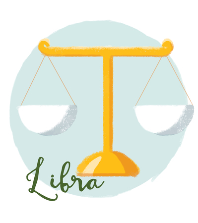 Beautiful vector image with nice libra horoscope signのイラスト素材