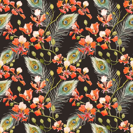 Watercolor floral patternの写真素材