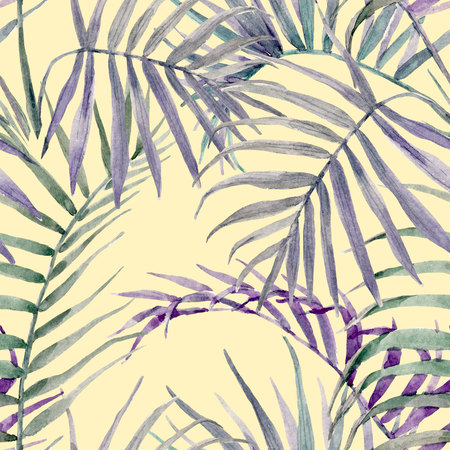 Watercolor tropical floral patternの写真素材