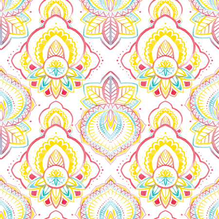 Watercolor native indian patternのイラスト素材