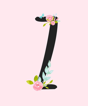 Watercolor vector roman alphabet capital letterのイラスト素材