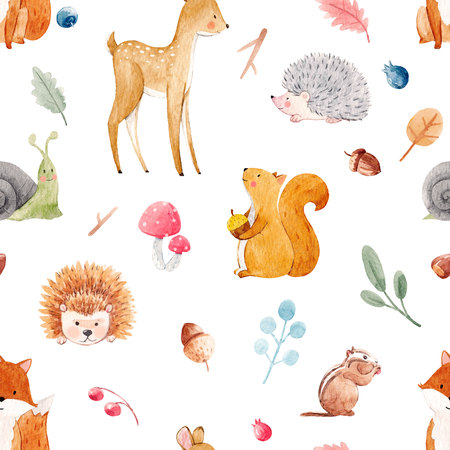 Watercolor baby patternの写真素材