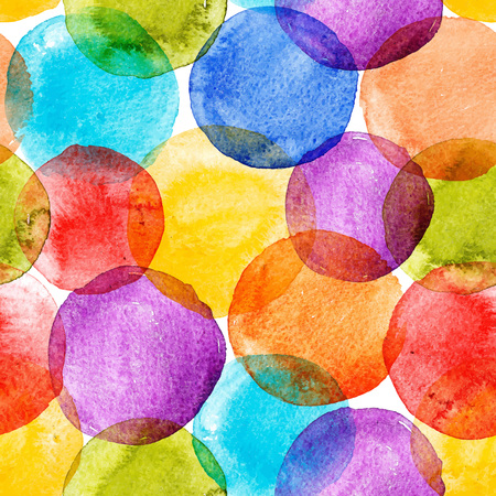 Watercolor rainbow spots vector patternの写真素材
